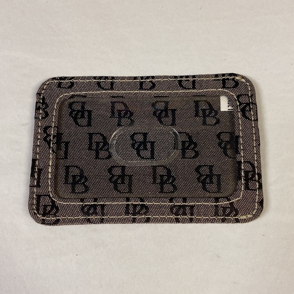 Dooney & Bourke Classic Logo ID Card Holder Black Gray NWOT - Picture 1 of 2